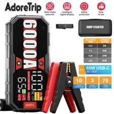 AdoreTrip Portable 6000A Car Jump Starter Engine Battery Charger Power Bank