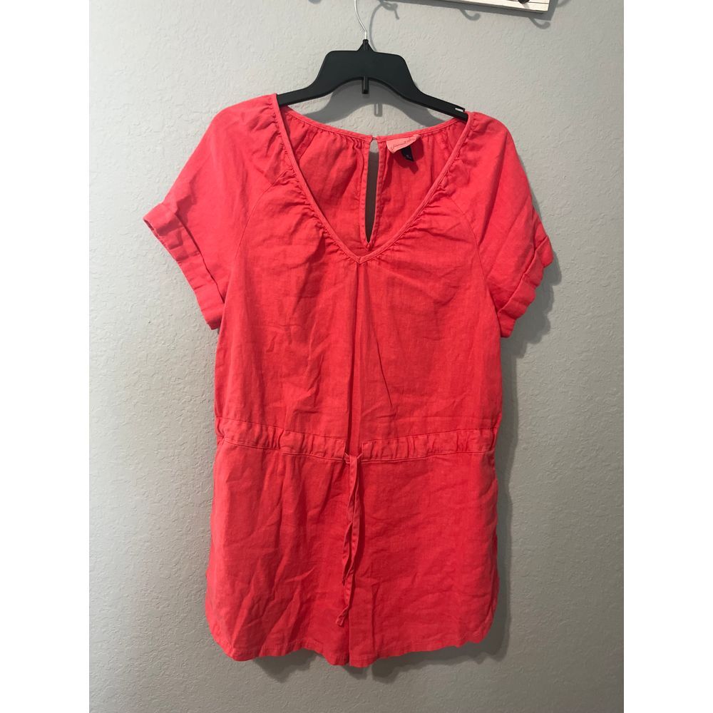 Universal thread, coral romper, extra small linen - image 1