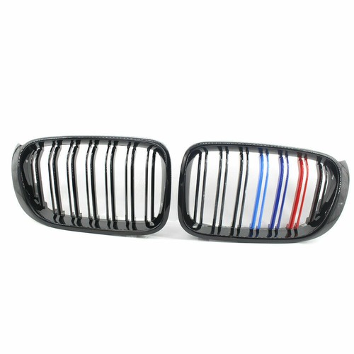 Gloss Black M-Color Double Slat Grill Kidney Grills for BMW X3 F25 X4 F26 14-17 - Picture 2 of 6