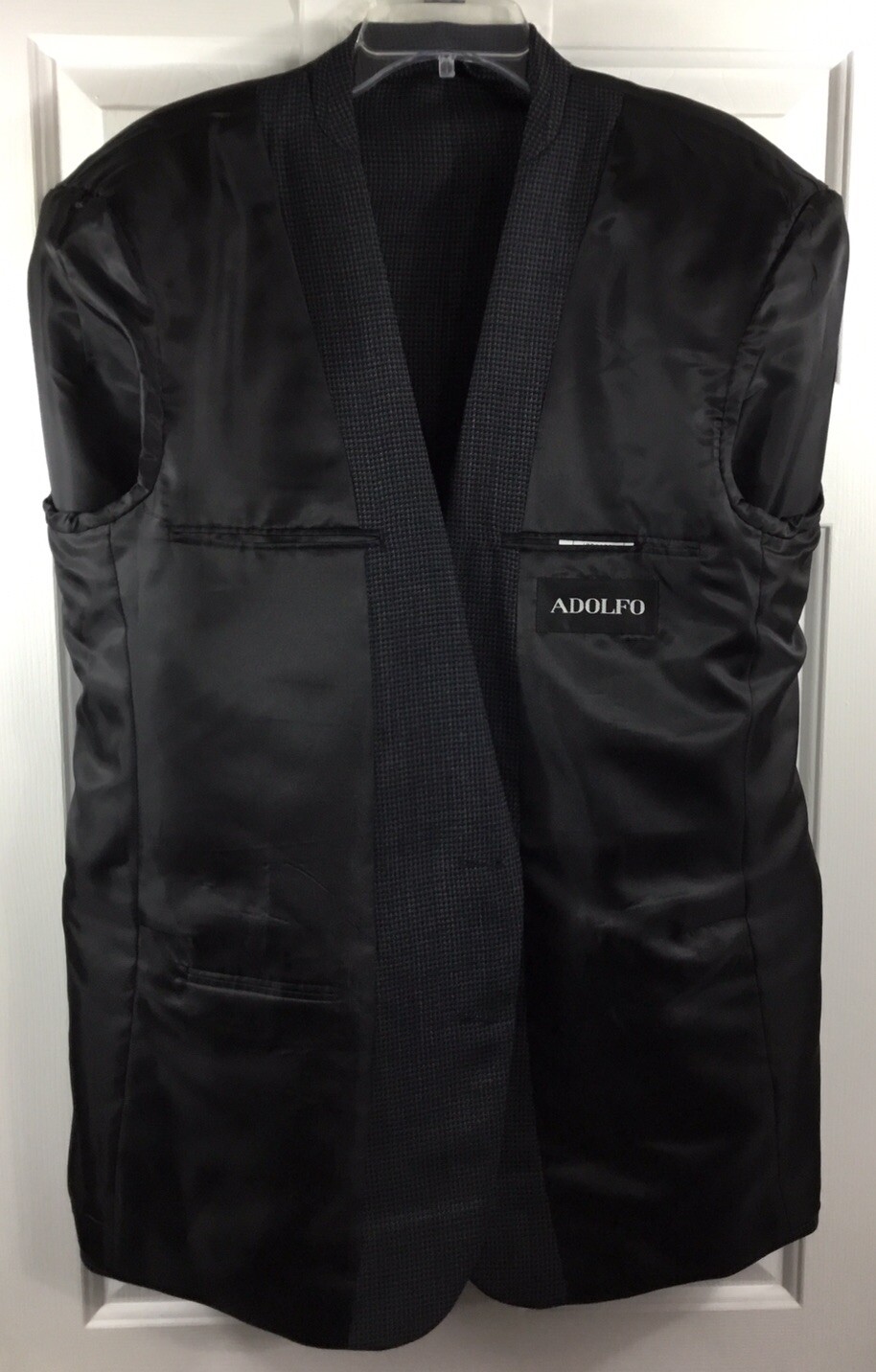 Adolfo Sport Coat Mens 42 PR Portly Charcoal Gray 2-Button Jacket Wool Blazer image 6