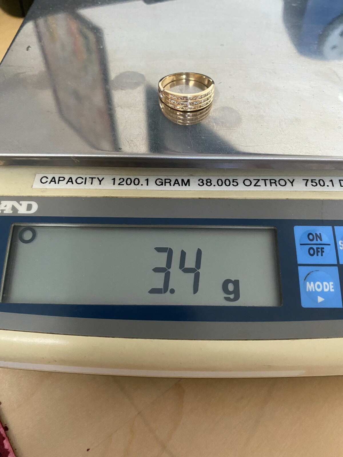 Solid Yellow Gold Three Row Channel-Set Diamond R… - image 7