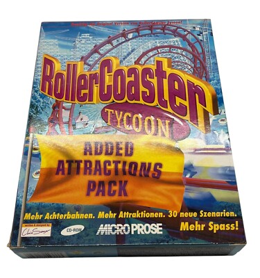 RollerCoaster Tycoon Added Attraction Pack Microprose PC Big Box CD-Rom Rarität