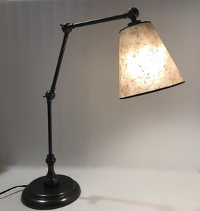 Pottery Barn Bronze Adjustable Arm Table Lamp With Champagne Mica