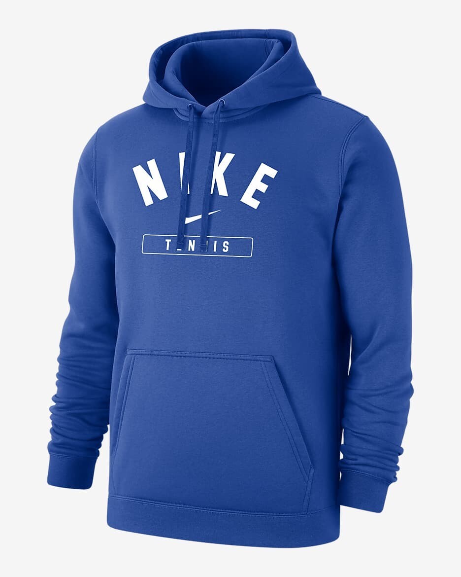 Mens Nike Tennis Pullover Baseball Hoodie Sweatshirt Royal Blue