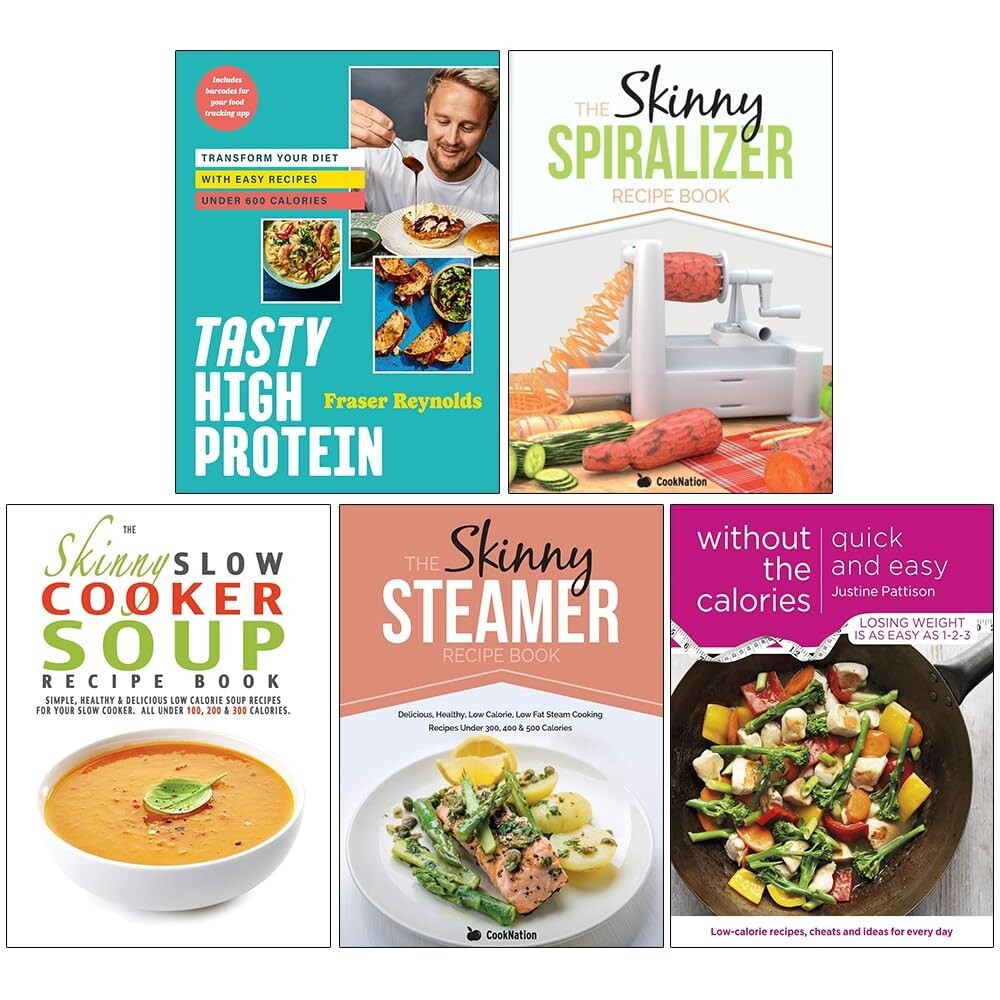 Tasty High Protein,Skinny Spiralizer,Skinny Slow Cooker,Quick and Easy 5 Books