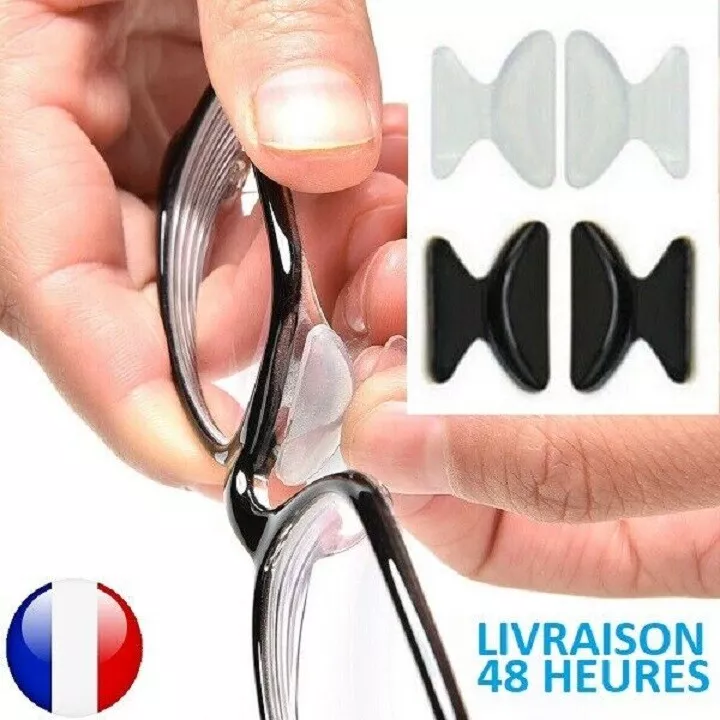 LOT PATINS PLAQUETTES LUNETTES ANTIGLISSE ANTI-DERAPANT SILICONE 1.8 MM  ADHESIFS