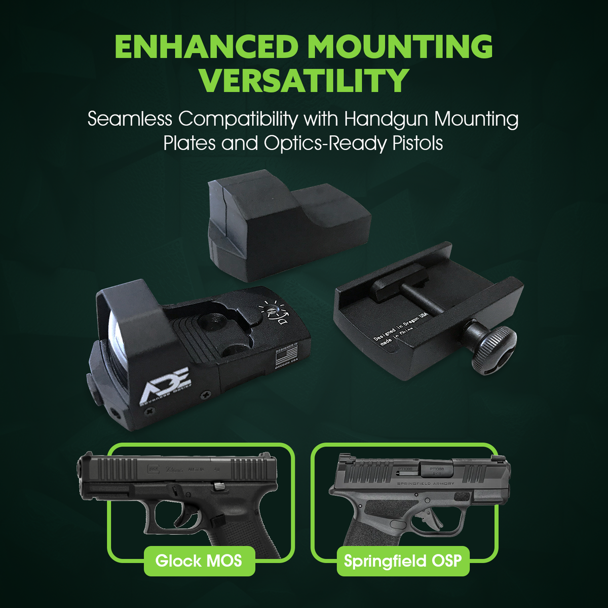 RD3-006B1 Green Dot Reflex Sight For Handgun Glock MOS Beretta HK