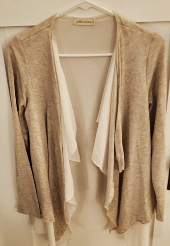 Beige Cardigan Rayon Poly Blend