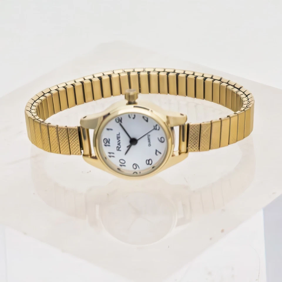 Ravel Ladies  Petite Goldtone Quartz Watch Expanding Bracelet #52 R0207.01.2 - Image 3 of 4