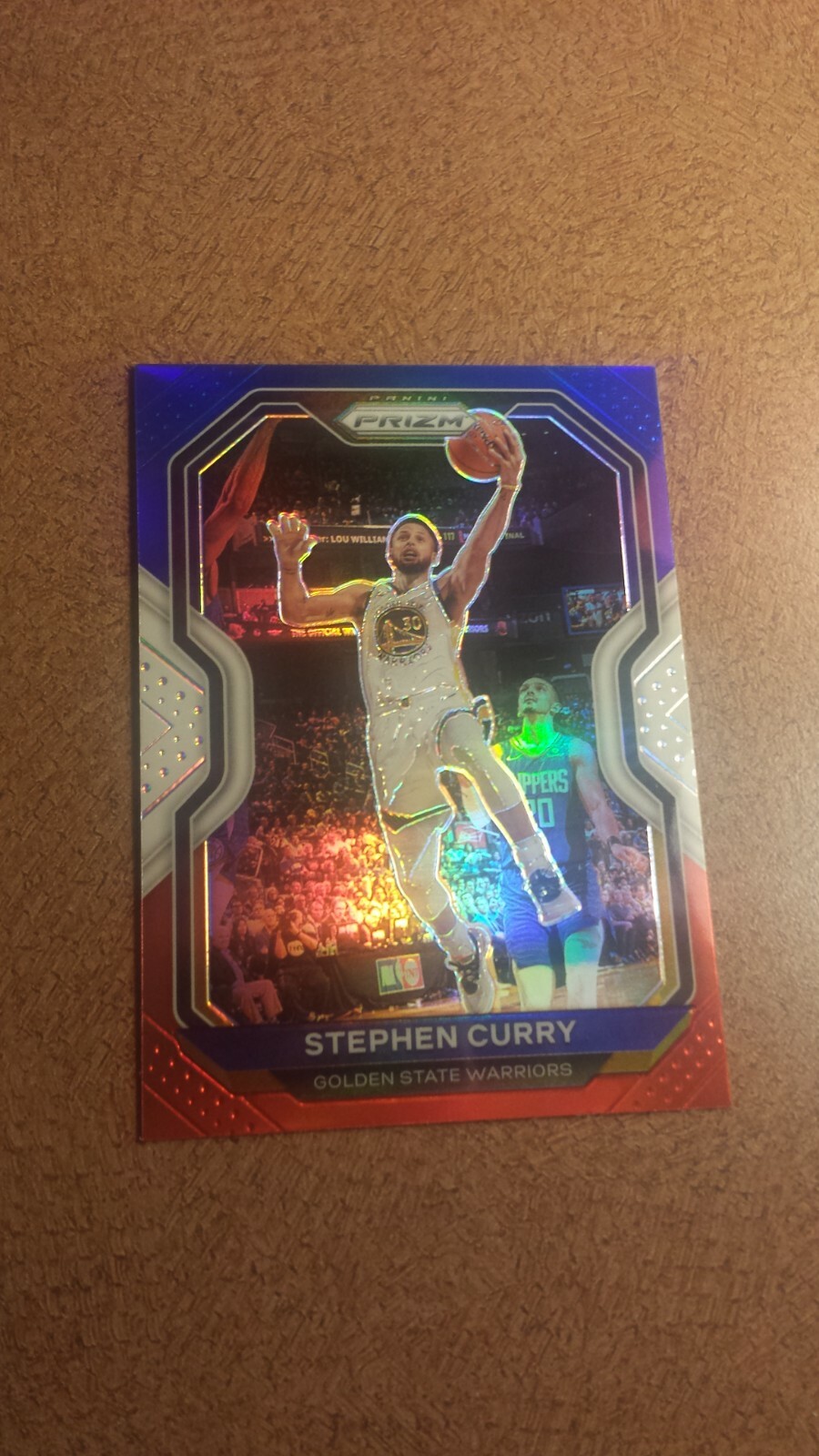 STEPHEN CURRY 2020/21 PRIZM RED WHITE AND BLUE PRIZM CARD 159.WARRIORS