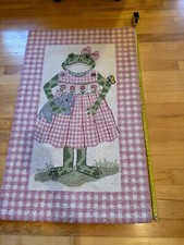 Kelly Rightsell Handhooked Girl Frog Rug