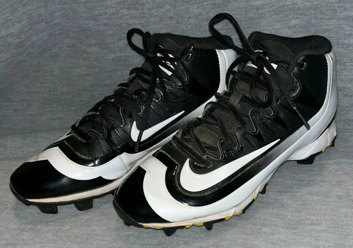Nike BSBL Huarache Baseball Cleats Black White Shoes Mens Size