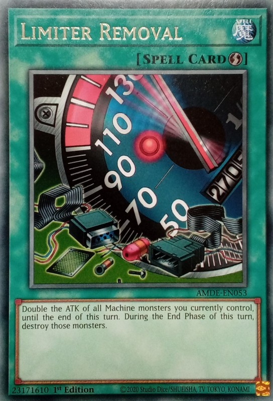 AMDE-EN053 LIMITER REMOVAL RARE 1ST EDITION YuGiOh CARD