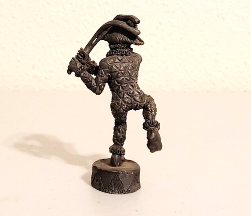 Vintage Pewter Harlequin Jester Mini Figurine 3.5" - Picture 4 of 5