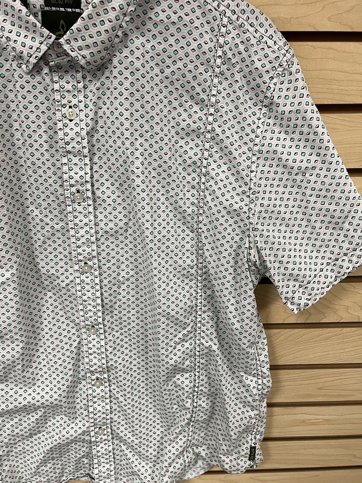 prana slim fit organic cotton button down aztec pattern all over shirt