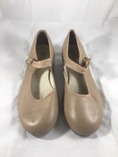 Capezio 3800 Mary Jane Tan Tap Shoes 10 M Tele Tone Taps 1" Heel