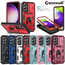 For Samsung Galaxy A06 A16 A26 A36 A56 A15 Case 3in1 Shockproof Ring Stand Cover