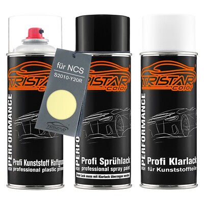 Autolack Spraydosen Set für Kunststoff Stoßstange für NCS S2010 Y20R Beige
