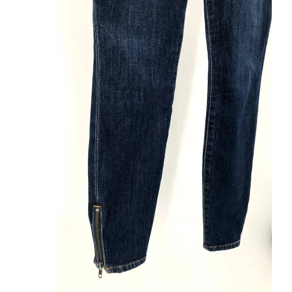 Alice + Olivia Jeans Jumpsuit Size 25 Medium Wash Ankle Zip Denim Catsuit - Image 4 of 4