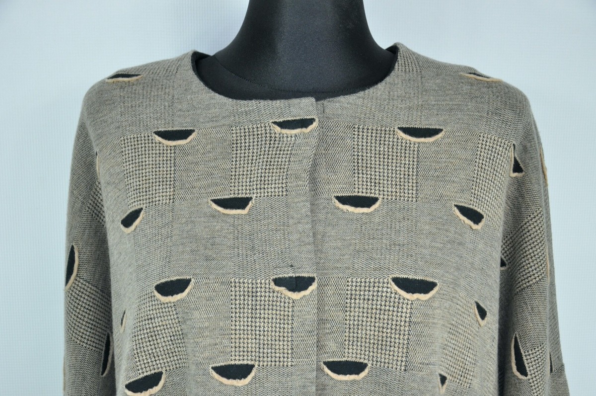 Pull Asymétrique Gudrun Grenz - 100% Laine Mérinos Prune, Taille XL, Occasion Très Bon état