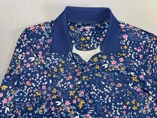 Bonobos Golf Lightweight Slim Fit Microfiber Polo Shirt. Blue Floral, Men's XL.