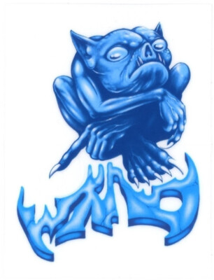 WKND Skateboard Sticker Garg Design Blau Transparent 6,5x8,5cm Rechteckig