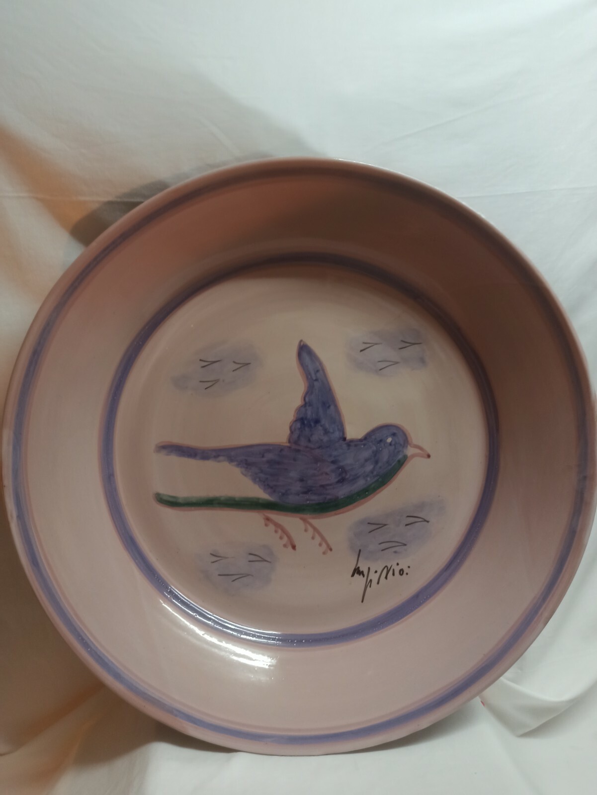 Centrotavola Sardo Luigi Nioi: Piatto Grande Ceramica Fatto a Mano - 4
