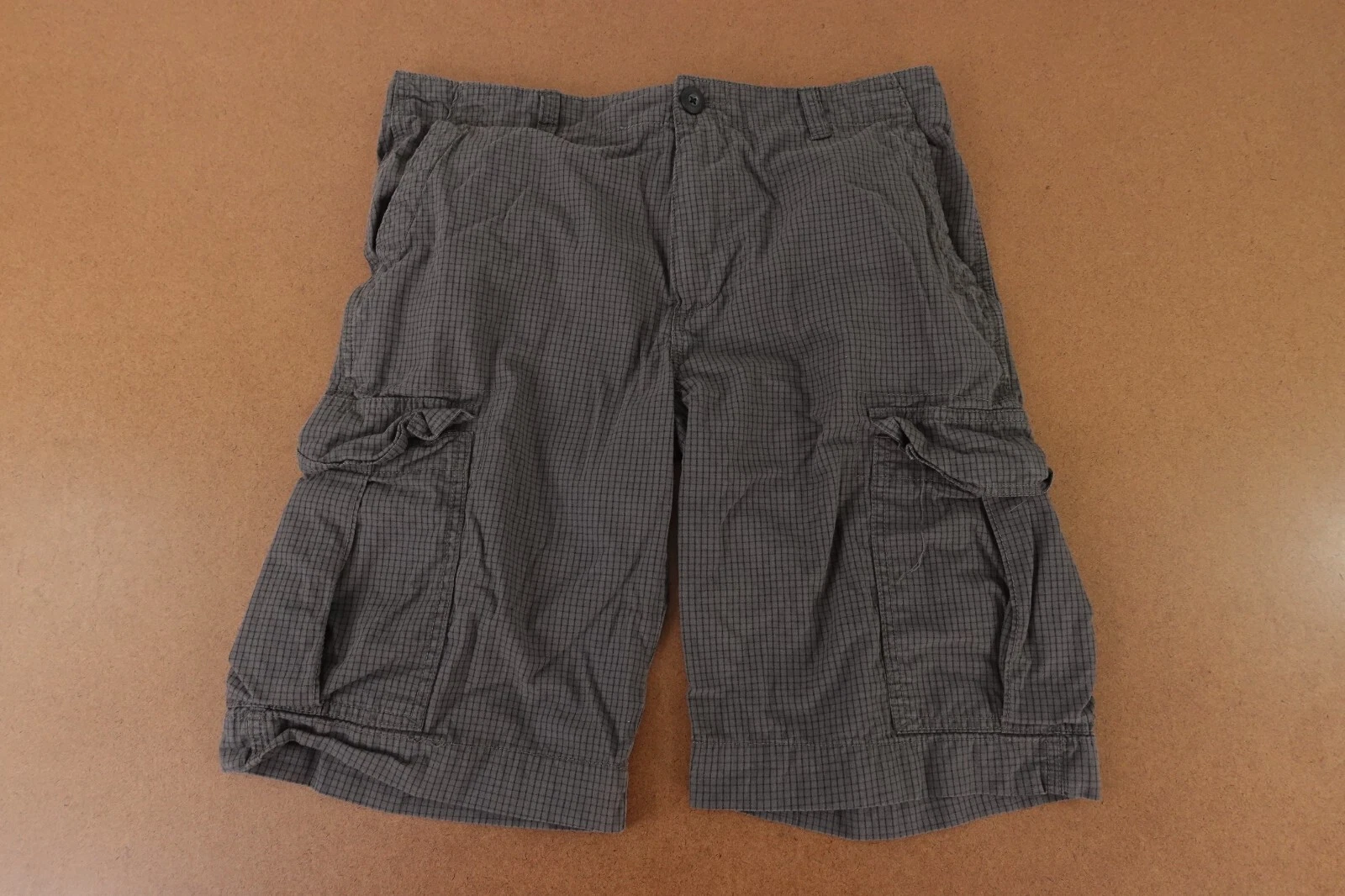 Pantaloncini cargo grigi Converse taglia 34 cotone a scacchi 11