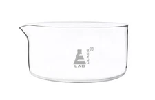 Crystallizing Dish, 1000ml - Flat Base, Spout - Borosilicate Glass - Eisco Labs