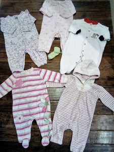 Euc Lot Of 5 Baby Girls Old Navy Gap First Moments Sleepers One Piece 3 6 Month Ebay