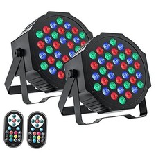 LED Par Lights DJ Stage Light Corded RGB 36 LED with Sound Activated 2 Packs