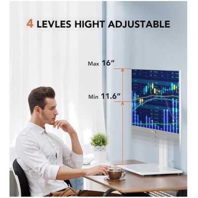 Height Adjustable Free-Standing Desk Stand for 77lbs Monitor