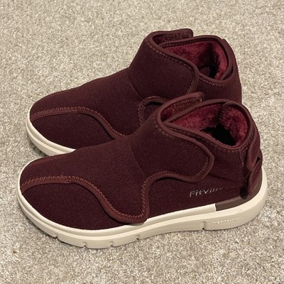 FitVille Women Size 8EW Easy Top V2 Boots Burgundy Wool Diabetic Adjustable