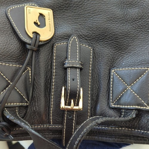 Dooney & Bourke Black Pebble Leather Tote Shopper Shoulder Bag Ink Stain Inside - Picture 20 of 20