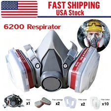 Half Face Gas Mask Painting Spraying Respirator w/Filters for 6200 Facepiece
