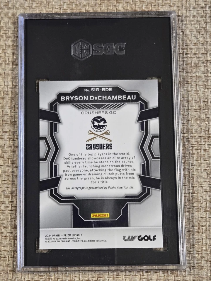 2024 Panini Prizm LIV Golf Bryson DeChambeau Auto SGC 10 Crushers GC Autograph - Image 2 of 2
