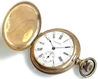 Antique American Waltham Co. Pocket Watch Gold Plated Vintage  4.25 cm wide