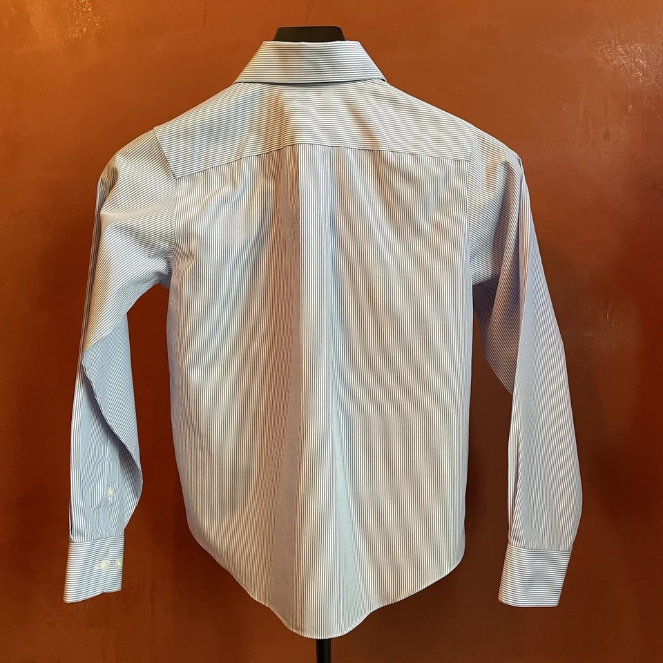 Camisa de vestir Class Club Boys azul y blanco a rayas, talla 10 Foto 2 de 4