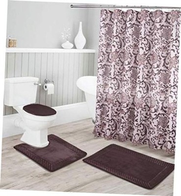 Luxury Home Collection 16 Piece Embossed Memory Foam Non-Slip Coffee/Chocolate