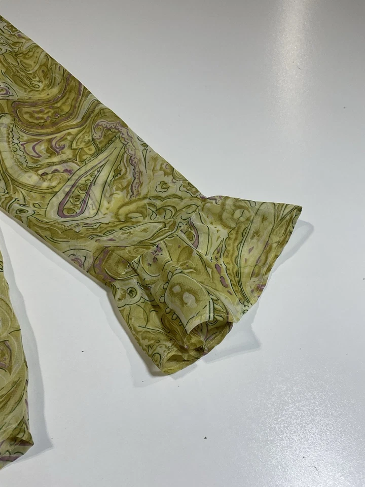 Blusa deportiva vintage Selene de hadas cachemira talla L con volantes transparentes en capas boho Y2K Foto 3 de 4