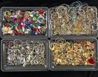 8 Lb Vintage Costume Jewelry Lot Single Earrings Chains Tangled Silver Gold Tone