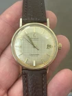 Vintage 1964 Omega Seamaster DeVille KL6610 Automatic Date Solid 14k Gold Watch