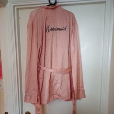  Wedding Robe Bridesmaid Dressing Gown Satin Silky with matching bottoms uk 12