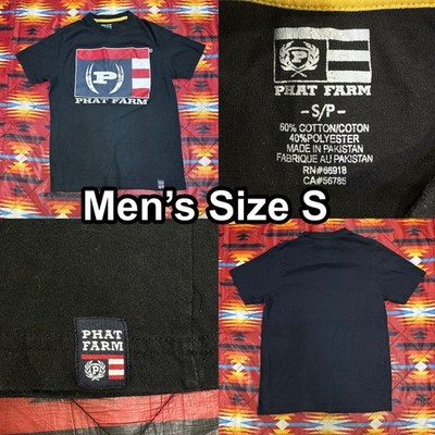 Phat Farm Hip Hop Black T-Shirt Men s Small Streetwear Skater Y2K