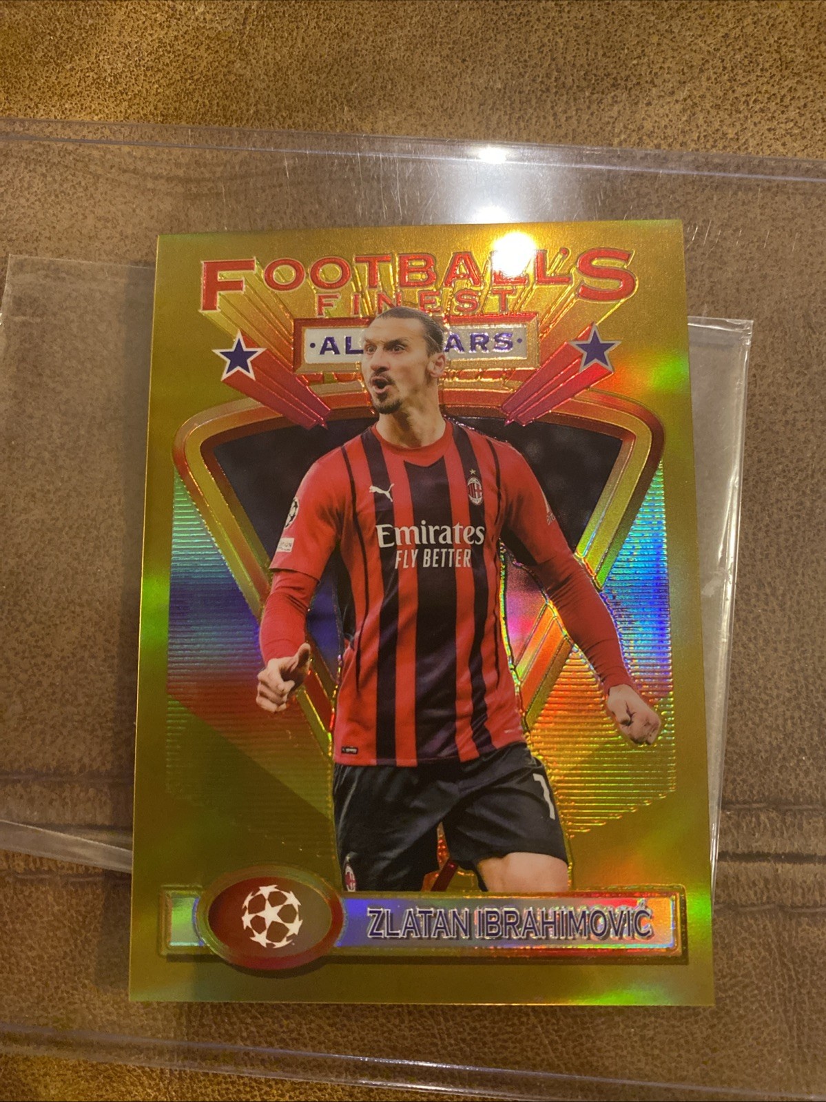 2022 Topps Merlin Footballs Finest Zlatan Ibrahimovic Gold /50 RARE BOX TOPPER view 2