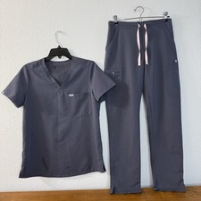 FIGS Women's Technical Collection Scrub Set Gray 2-Piece Uniform Size Small