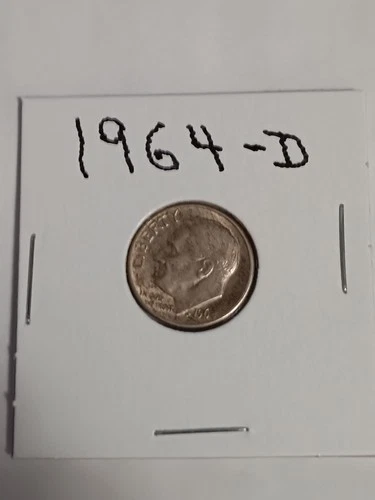 US Coins 1964 D Roosevelt dime in acid proof flipper 90% Silver