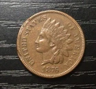1876 Indian Head Cent Penny, XF. Semi-Key, Sharp Detail! Rim Dings. F178