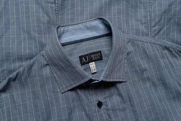 Men Armani Jeans Shirt Navy Cotton 40 /L / 48