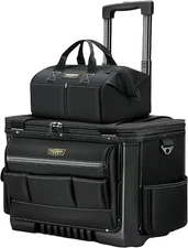 Integrated Roller Tool Bag - Large Portable, Waterproof Rolling Tool Bag with Wh